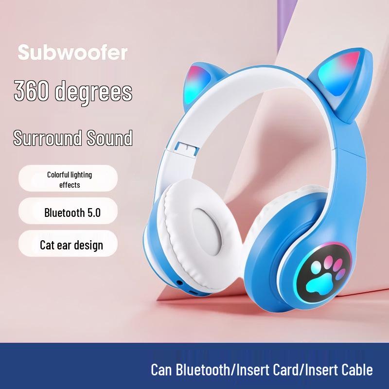 

STN-28 Over-Ear Bluetooth Headphones with Mic and Glowing Ears