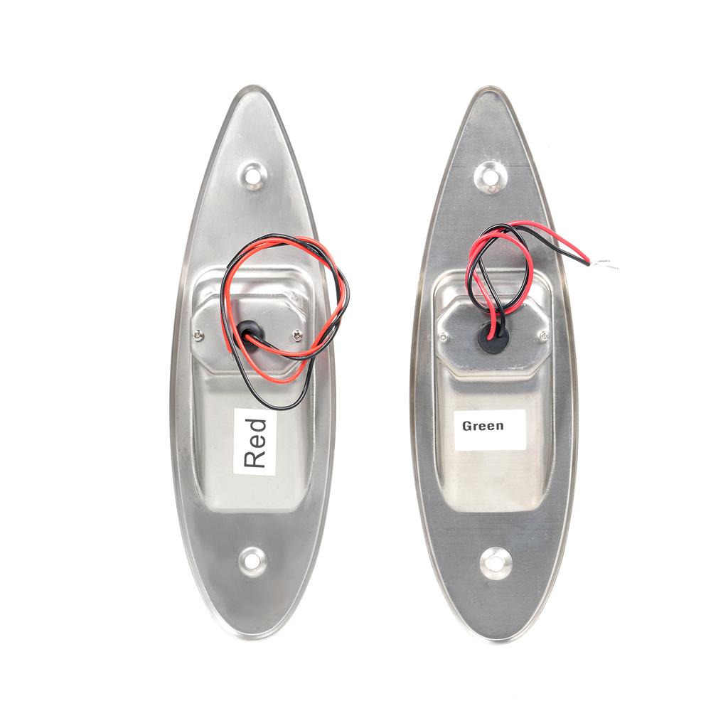2pcs 12V LED Navigation Lights Waterproof Navigation Lights for Marine Boat Red and Green Light