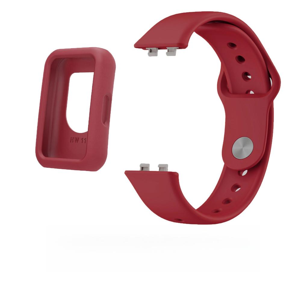 

Silicone strap+Case For Huawei band 11 For huawei band 11 червоний