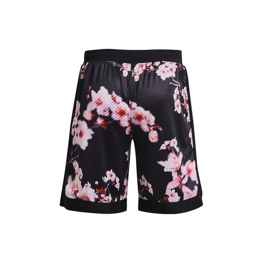 Under Armour Curry Versa Mesh Quick-Dry Floral Print Loose Sports Shorts Men Shorts Black 1366635-002