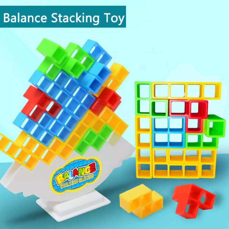 Tetris Tower Balance Game Tetra Tower Toys Stacking Blocks Kids 16 32 48 Pcs 64