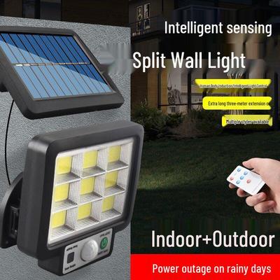 Solar Split Body Induction Light for Outdoor Courtyard - Waterproof with Remote Control