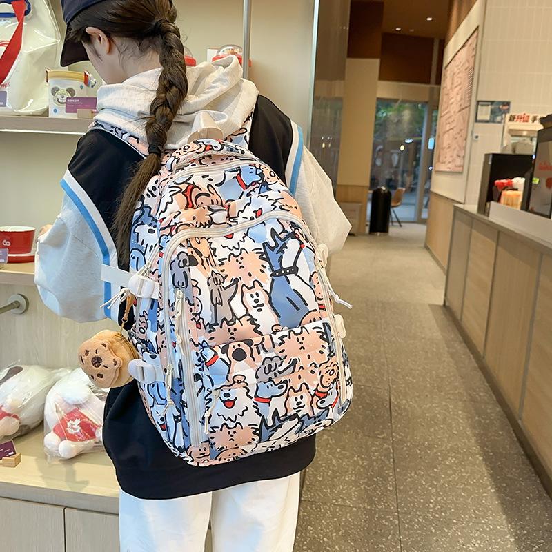 School Bag Love Children's Fun Printed Backpack Boys and Girls Lightweight Versatile Large-capacity Backpack Going Out Bag