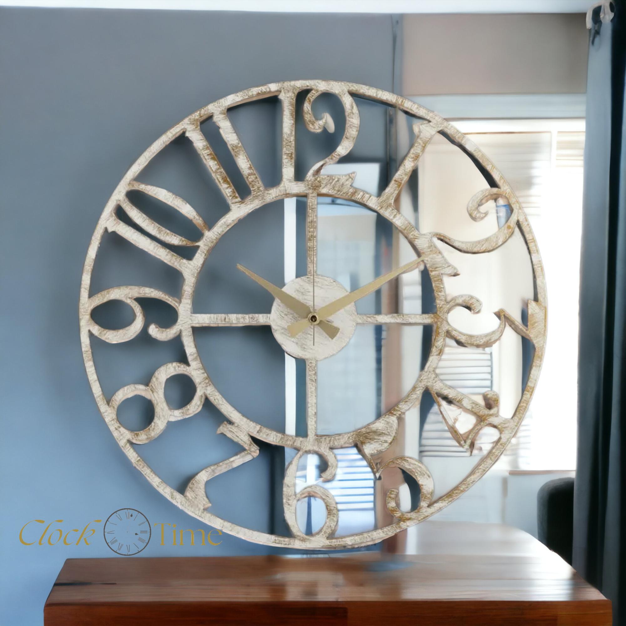 

Металлические белые антикварные настенные часы 50x50см Mds-50 MYK1223