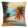 Summer Beach Landscape Retro Cushion Cover 45x45cm Polyester Pillowcase Home Decor Sofa Chair Waist Cushion Cushion Cover