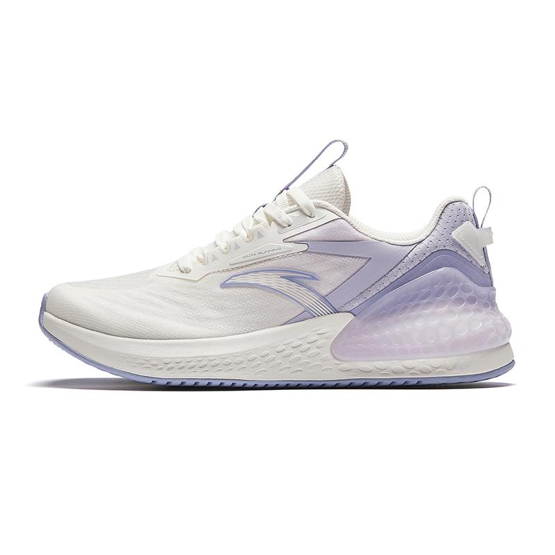 Anta C37+ Cushioned Wear Resistant Breathable Height Increasing Low Top Casual Running Shoes Women s White Purple Sneakers 922425507-5 35.5