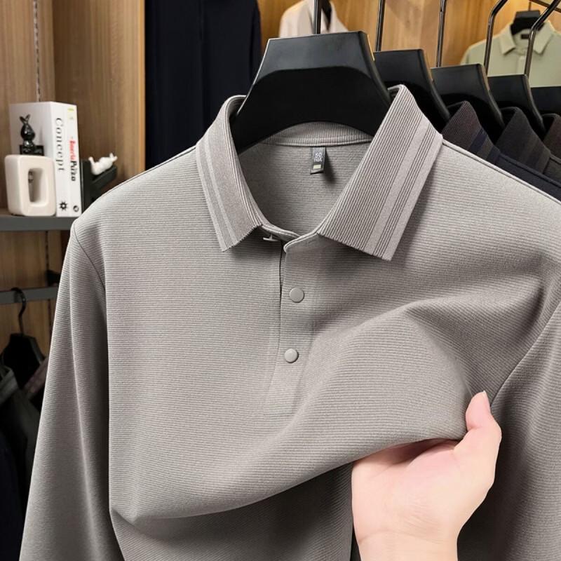 Pierre Cardin Men's Premium Silk-Wool Blend Long-Sleeve Polo Shirt
