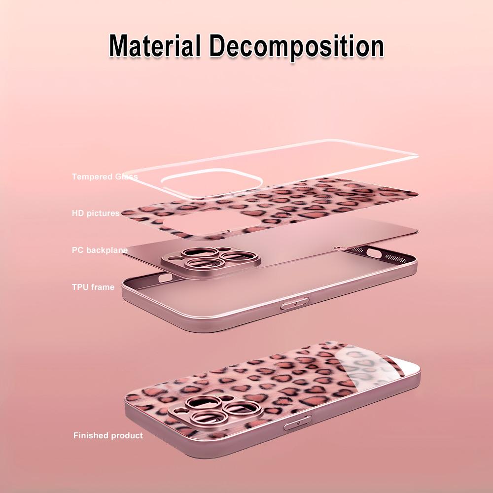 Leopard Print Phone Case For iPhone 17 Pro Case iPhone 11 16 16E 13 15 12 14 Pro Max 7 8 Plus XR SE Tempered Glass Back Cover