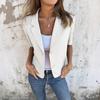 Summer Suit Jacket Lapel Short Sleeve Buttons Placket Women Suit Coat Solid Color Versatile Business Outerwear