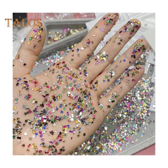 

1000 шт./компл. акриловые стразы для дизайна ногтей, ассорти из мини-звезд, сердец, капель воды, цветов, геометрических форм, подвески для самостоятельного украшения ногтей, аксессуары разноцветный