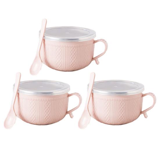 Microwave Ramen Bowl with Handles Stainless Steel Lunch Box Insulated Food Container for Noodles & Soup Large Capacity Bento Tumbler