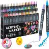 Double-Headed Acrylic Marker: Layered Doodle Pen Tip, Quick-Drying, Waterproof, Colored Marker.