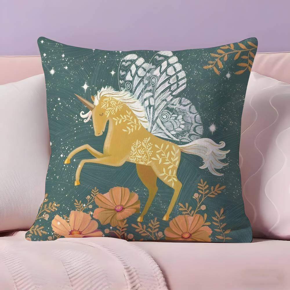 Vintage Medieval Unicorn ART Pillow Case Ultra Soft Skin Friendly Fabric Cloud Like Comfort  Concealed Zipper
