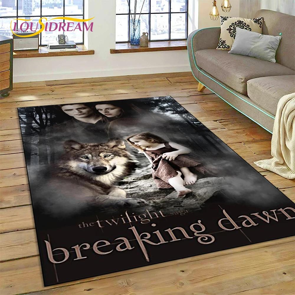 3D Saga Twilight Edward Bella Tapis Moquette pour Salon Chambre Décoration de Maison, Tapis de Sol Antidérapant Décoration pour Canapé Paillasson