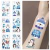 New Blue Winter Luminous Tattoo Stickers Waterproof Party Party Gift Funny Face Stickers