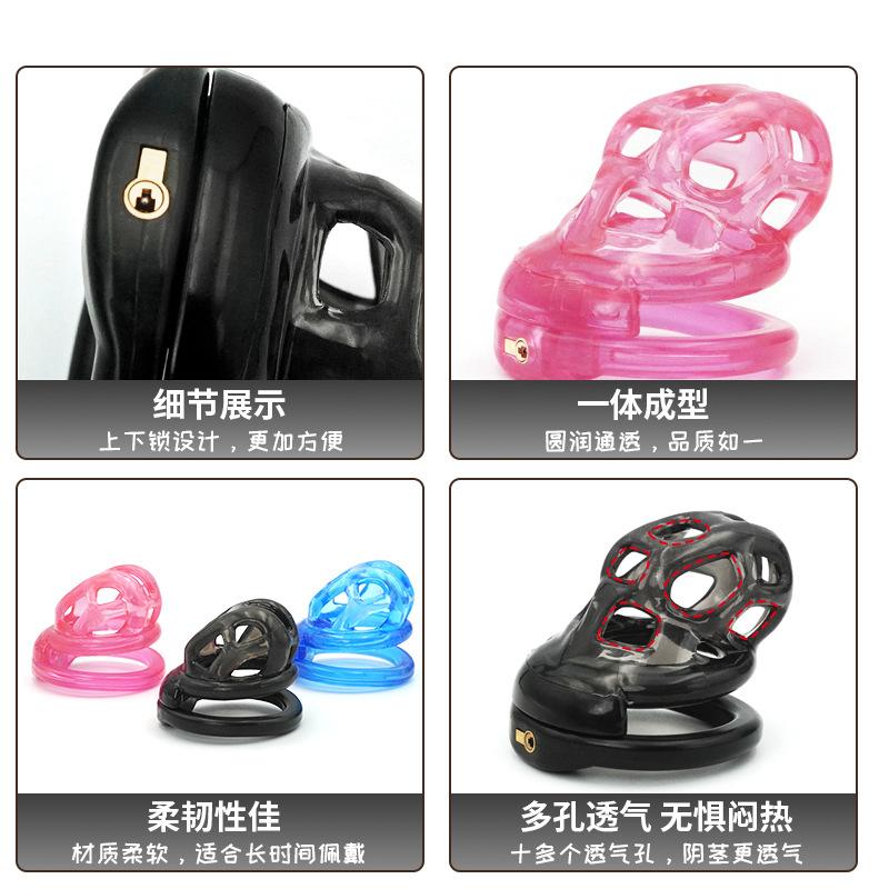 PET Honeycomb Lock Ring Chastity Cage for Male Pet Cock Cage Adult Toys Lockable Ring