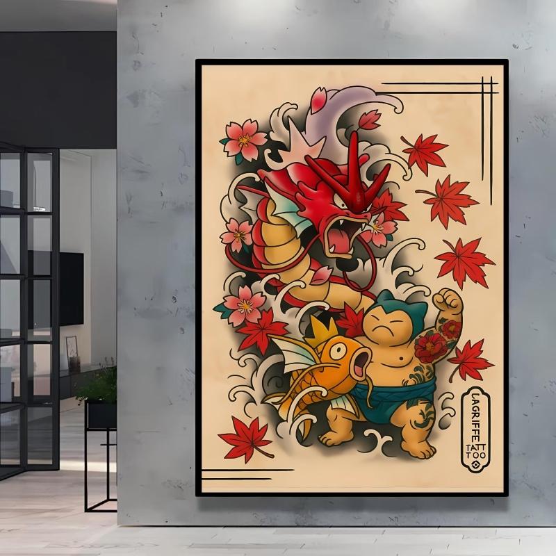 Anime Posters Wall Art Pokemon Cartoon Character Picture Modular Prints Home Room Painting Children's Bedroom Decor Best Gift