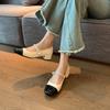 Womens Silver Black Two Tone Square Toe Mary Jane Block Heel Pumps Rhinestone Strap Pearl Buckle Elegant Office Daily Shoes