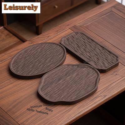 Vassoio da tè in legno di noce Vassoio da dessert e caramelle Tavola per conservare il caffè Sottobicchiere termico per teiera Piatti per servire Accessori per set da tè Artigianato