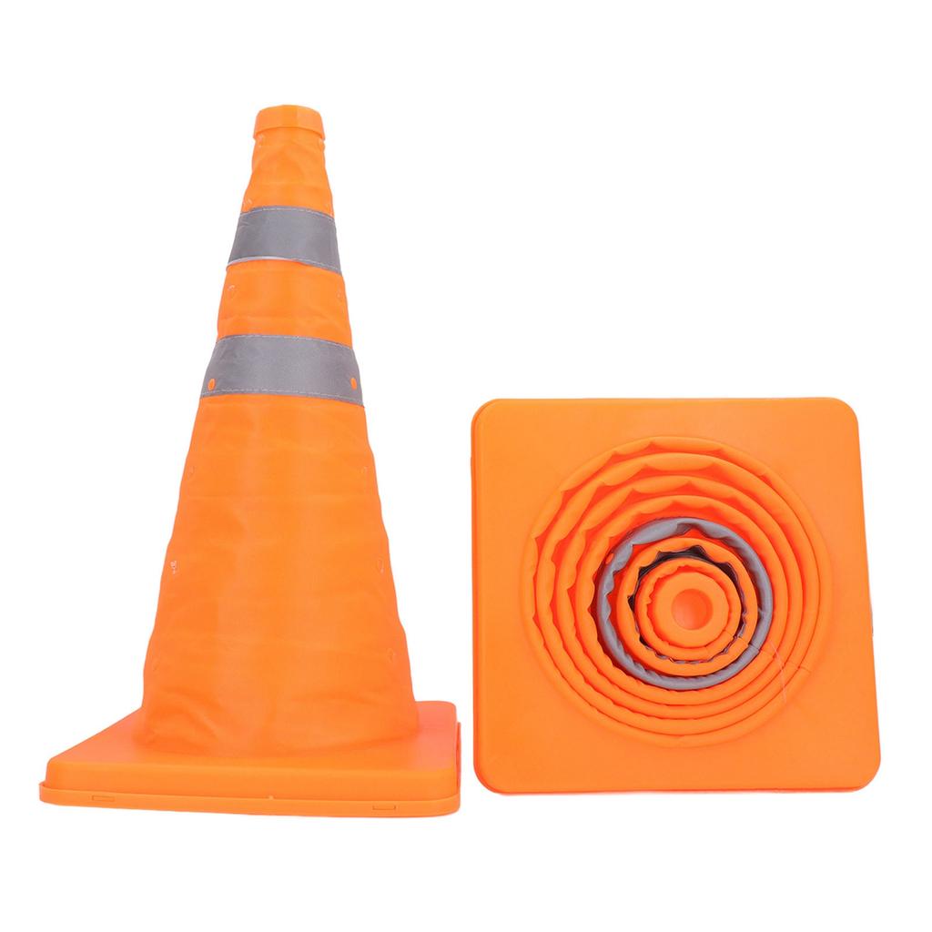 2Pcs Traffic Safety Cones Foldable Multi Purpose Pop Up Cone with Reflective Collar Orange for