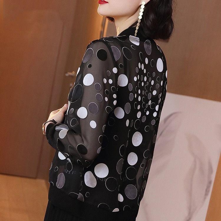 Spring/Summer 2025 Women's Lightweight Plus Size Chiffon Baseball Jacket - Korean Style Loose Fit