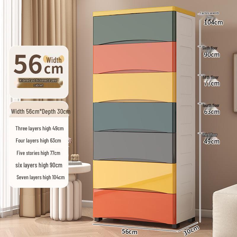 Five-Drawer Plastic Storage Cabinet for Household Organization