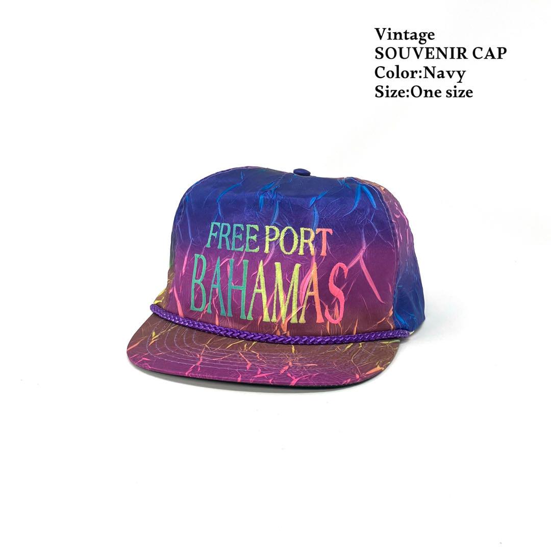 

[USED] 90s Vintage Nylon Cap, All-Over Print, Tie-Dye, Resort, Vintage, Purple
