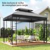 Replacement Canopy 4x3 m with Double Roof Drainage Holes and UV Protection Canopy Only NOT Including Frame Dark Grey