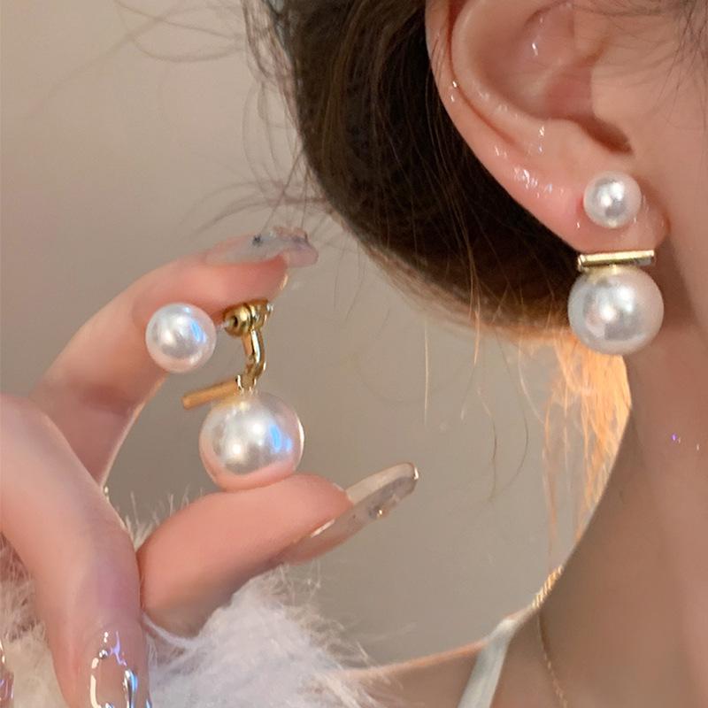 High-End S925 Silver Pearl Drop Earrings for Women - Niche Design, Luxurious Studs