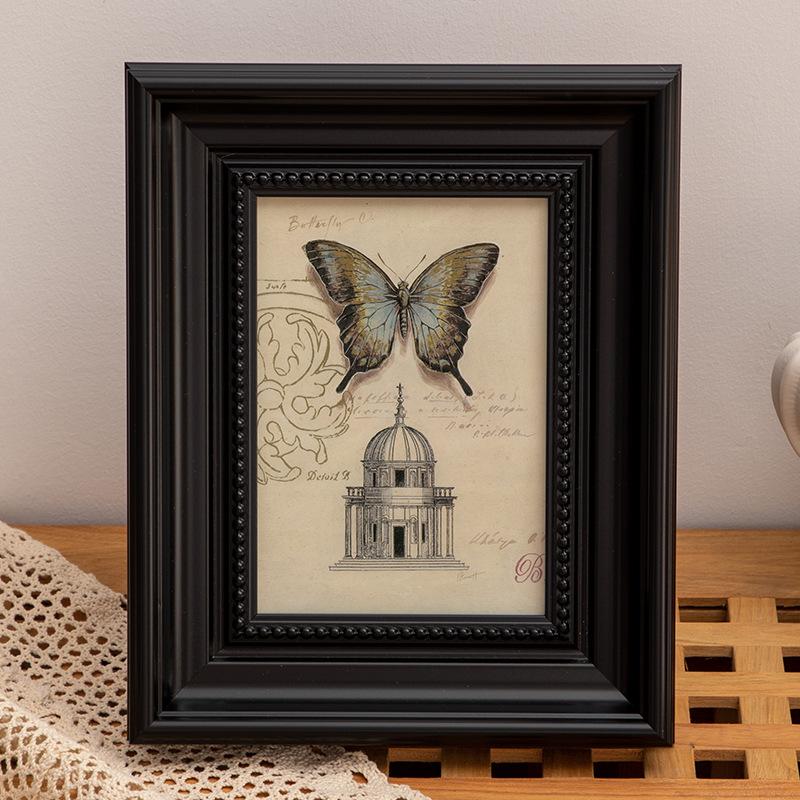 Vintage European-style Photo Frame Empty Frame Display Stand Wall Panels Interior Home Decoration Vintage Wooden Frame