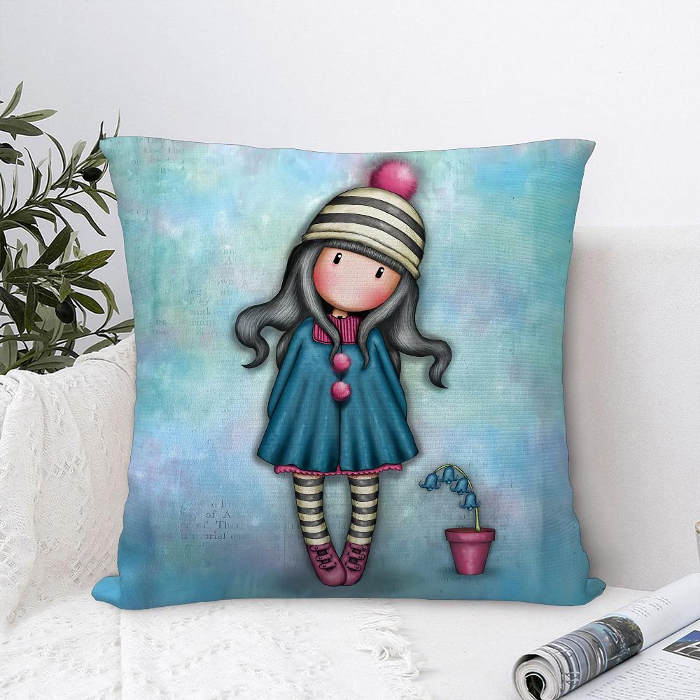 

Кавайная наволочка Santoro Gorjuss Декоративная для дивана Домашняя Двусторонняя печать Плюшевая квадратная наволочка для подушки Декор подушки Чехол 12x12Inch