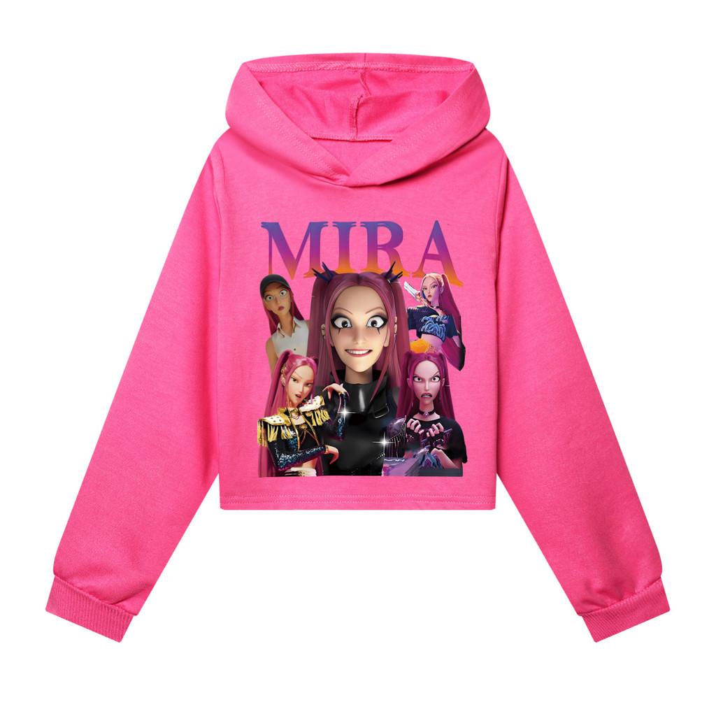 

4908 Kids Girls Funny Mira POP Singer Rumi Mira Zoey Printed Casual Long Sleeves Hoodies Sweatshirt Top 170cm рожевий червоний колір