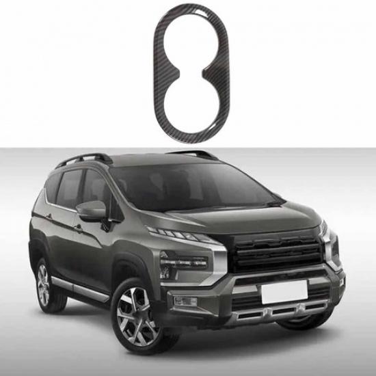 Car Carbon Fiber ABS Cup Holder Panel Cover Trim Fit for Xpander