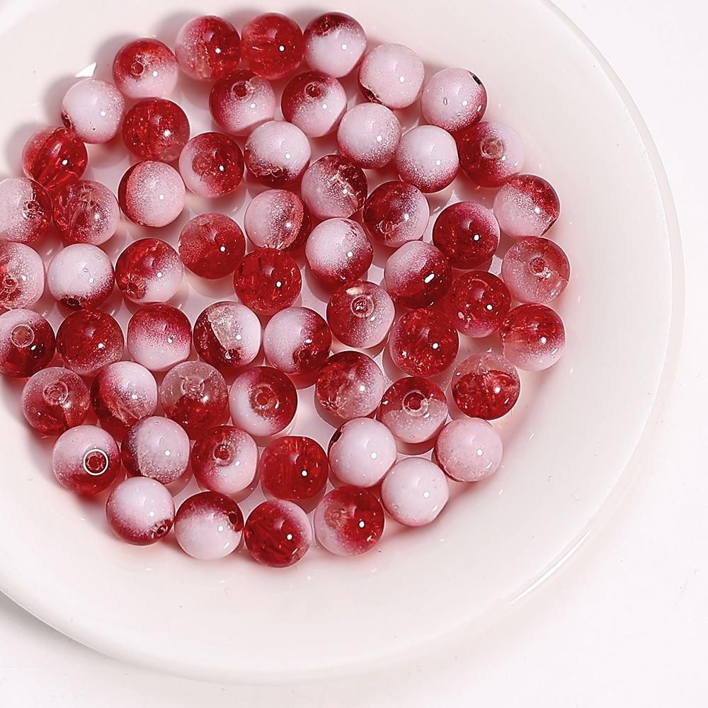 10mm Glazed Cracked Glass Beads for DIY Jewelry: Exploding Flower Design