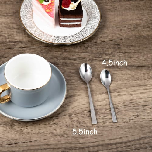 IMEEA Kaffesked, Tesked, Glassked, 18-10 Rostfritt Stål Dessertsked, 14cm Lång, Set om 6