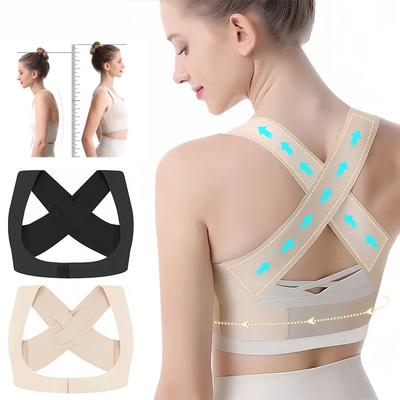 Ceinture Soutien Dorsal Posture Invisible Réglable pour Femme Corset Bandage Soutien Haut du Dos Support Poitrine