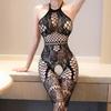Fishnet Hollow Bodystocking Sexy Lingerie Women Transparent Tights Erotic Open Crotch Teddy Bodysuit Mesh Long Tight Pantyhose