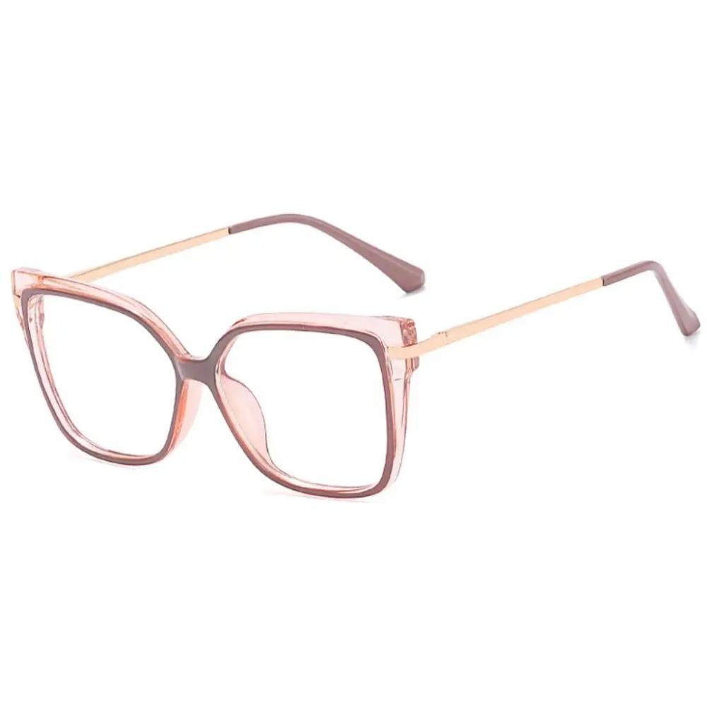 Stilige Optikk Minus Nærsynthetsbriller Kvinner Leopard Oversized Firkantet Brilleinnfatning Metall Datamaskin Anti Blått Lys Briller 0~-6.