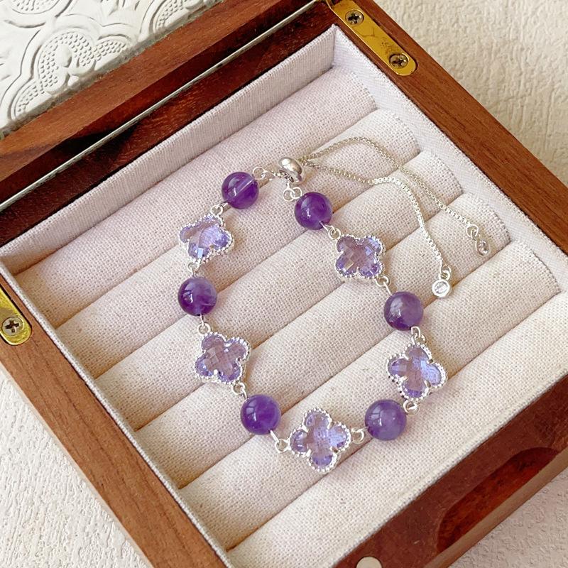 JYL TS Bracelet Bohemian Jewelry Set Shell Style Combines Beach Vibes And Elegance amethyst four leaf clover