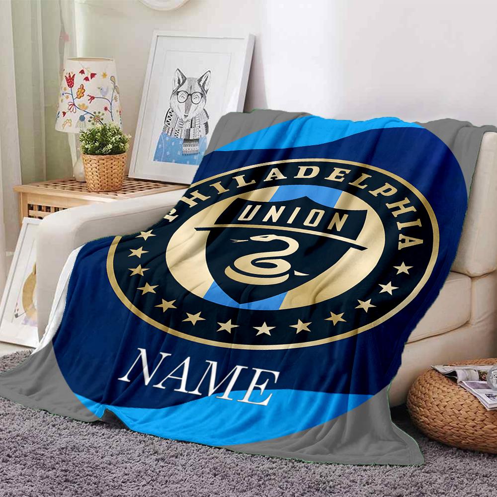 Custom Name Portsmouth FC Crest blanket for Couch & Bed, Plush Cozy Fuzzy Blanket Super Soft & Warm Blankets for Fall and Winter. 0908261