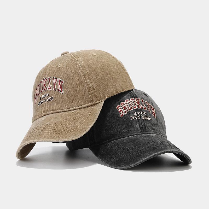 New letter embroidery washed old retro soft top baseball cap outdoor sports travel cap