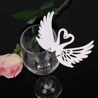 12 st/set Ihåliga Svan Bröllopsinbjudningar Koppkort Platskort Bröllopsdekoration Tillbehör För Affärer