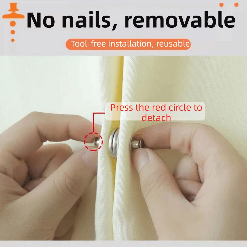 10Pairs Nail-free Magnetic Button Clips Strong Magnetic Magnetic Hook  Household Use
