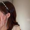 Wedding Bride Headwear Leaf Headband Korean Style Headwear Girl Thin Hair Hoop Rhinestone Hair Band