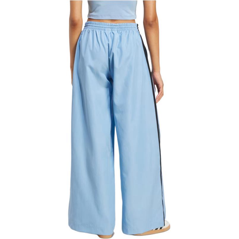 adidas Originals Logo Loose Fit Sports Pants Women Bottoms Gray Blue JV7492