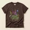 T-shirt Comfort Colors Fiori Selvatici Botanici, Maglietta Vintage Fiori Pressati