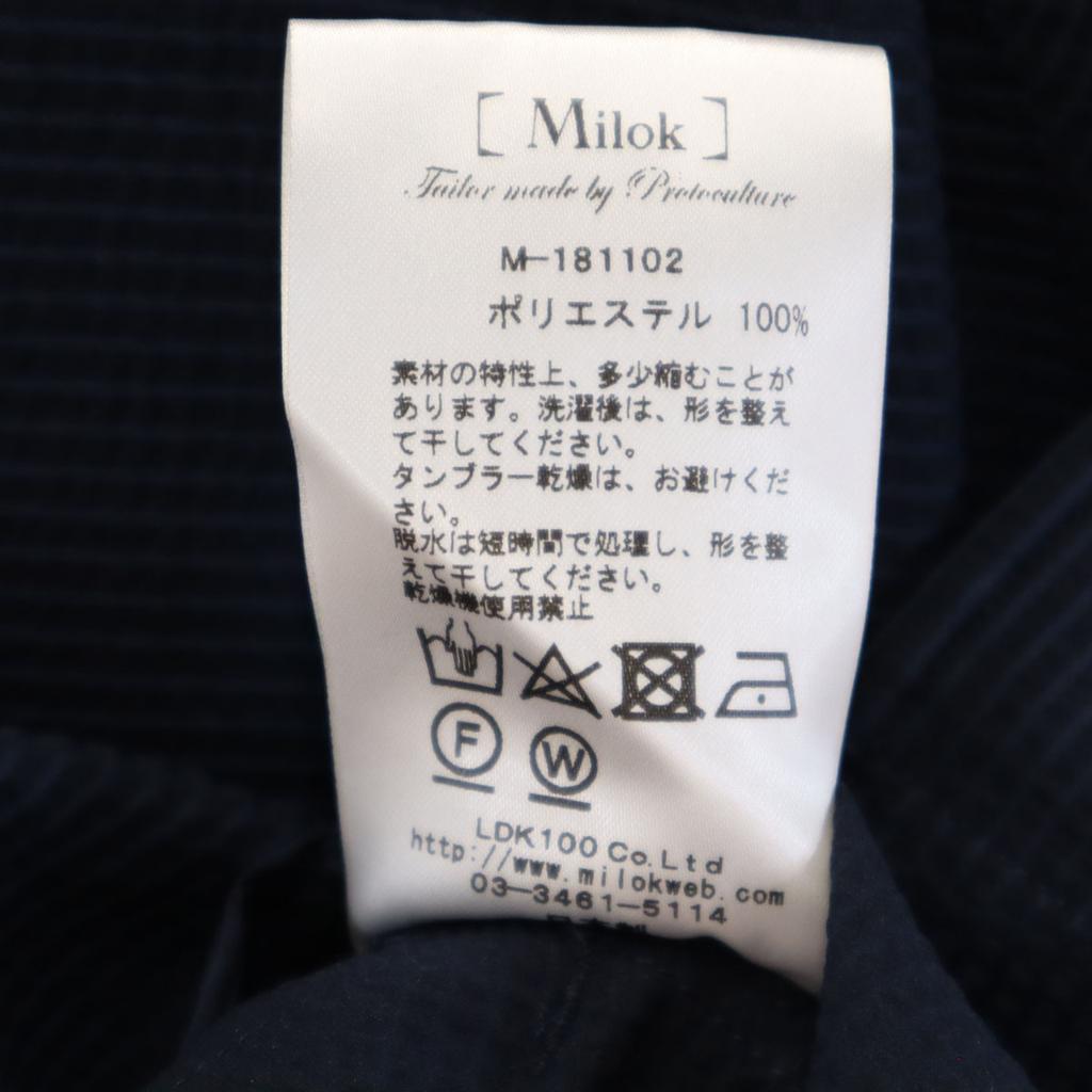 Milok made in Japan Striped Pattern Long sleeve shirt 46 Navy Men's Used