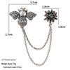 Baroque Rhinestone Pearl Corsage Necklace Brooch - Retro British Court Suit Accessory