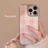 Pink Checkered Suitable for 16 Apple 15 Promax Mobile Phone Case Iphone 14 Drop Glue 13 Sweet 15 Electroplated Huawei