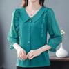 Women's Clothing Elegant Blouses Korean Fashion Solid Long Sleeve Casual Shirts Chic Loose All Match Chiffon Tops